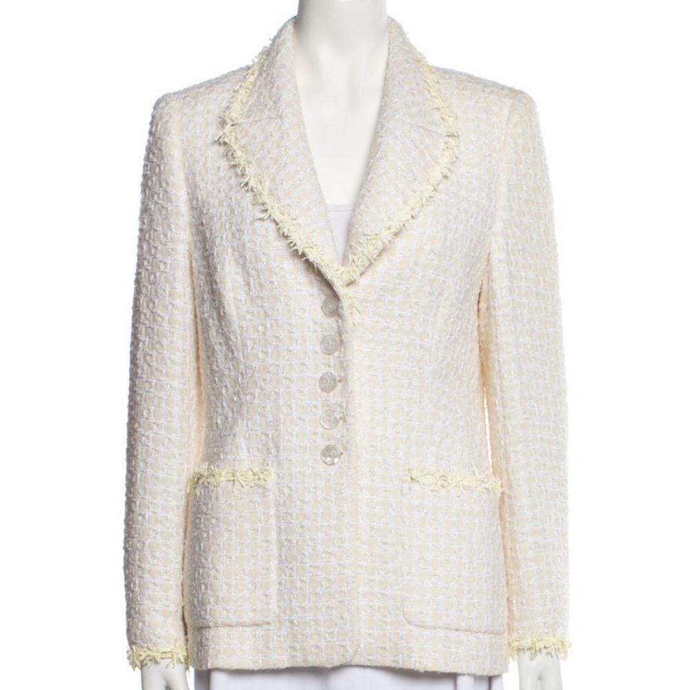 Escada Cream Textured Blazer